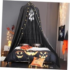 Bed Canopy for Kids Boys Baby Bed with Lights,Dream Catcher,Hanging Black