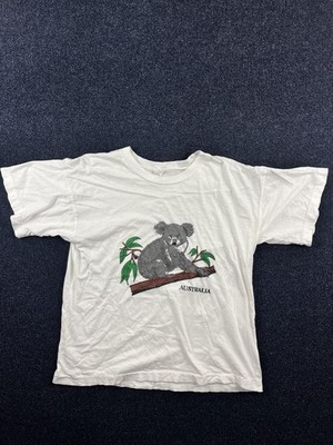 Australia Koala Shirt Mens Large White Souvenir Graphic Short Sleeve Cotton