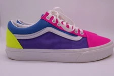 Vans Old Skool Color Block Neon Bright Low Top Skate Shoes Men's Size 9.5