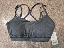 NWT Womens Gaiam Shine Sports Bra Size M Removable Cups Anti-chafe Seams Strappy