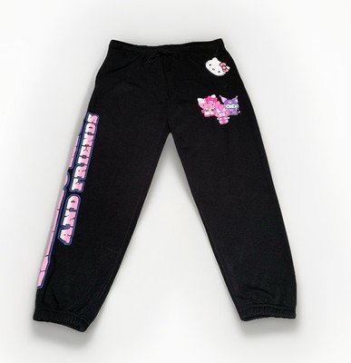 NEW Hello Kitty & Friends (Space Kitties) Women's Black Jogger Sweatpants Size L