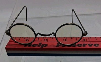 Vtg Ben Franklin Style Childrens Tinted Eyeglasses Were Gold Toned At One time 