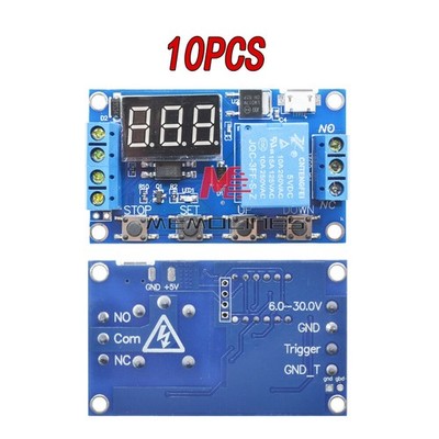 10PCS Digital LED Trigger Delay Cycle Timer Switch Relay Module Micro USB 5V #pq