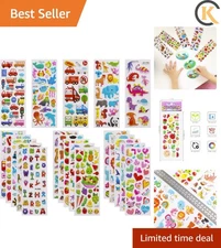 3D Stickers for Kids Toddlers - 550+ Vivid Puffy Stickers, 24 Different Sheet...