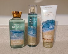 Bath Body Works AT THE BEACH 3pc Set. Fragrance Mist, Body Cream Body Wash