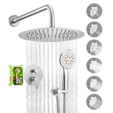 VEVOR Shower Faucet Set, Rainfall Bathroom Shower System with 10-Inch Round Rain