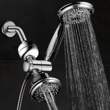 24-Setting Luxury 3-Way Shower Combo Shower Head and Handheld Chrome Bathroom