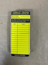 Forklift Truck Operator Safety Tags Checklist On Reverse Polypropylene New