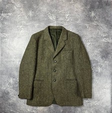 Vintage Harris Tweed Men  s Blazer L Green 100 Wool 3 Button Made in UK