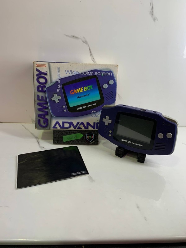 Nintendo Game Boy Advance Indigo Purple Console CIB with Box Tested Working