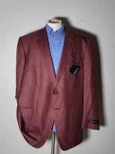 52L Dusty Rose Pink SILK WORSTED WOOL Tweed Blazer Sport Coat Jacket Tallia Uomo