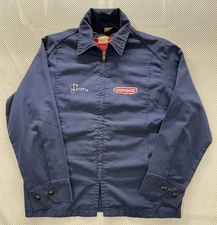 Vintage Conoco Mechanic Gas Station Uniform Work  Zipper Jacket 2-1