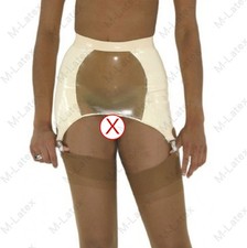 Latex Gummi Rubber high waist 4 buckles Garters suspenders skirt customized 803