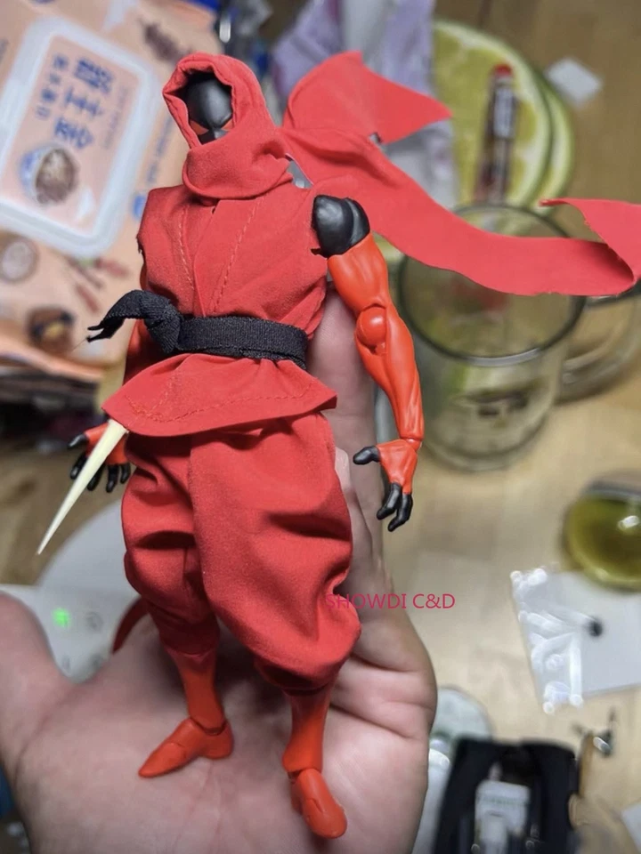 Roupa personalizada com fio azul/vermelho em escala 1/12 para corpo de boneco de ação Kaiyodo Ryu Hayabusa - Imagem 3 de 4