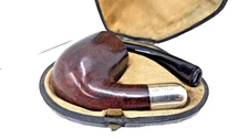 AGE 'Extra' Antique Bent Billiard W/Silver Estate Pipe