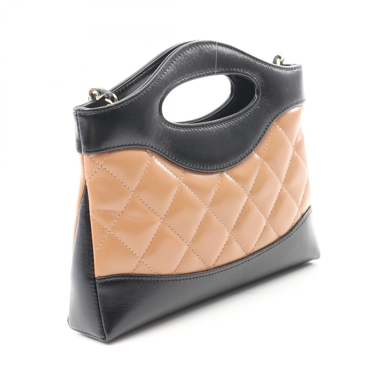 シャネル CHANEL シャネル31 ナノ ショルダーバッグ バッグ レザー レディース ブラック系 / ベージュ系 AP3656 【中古】 CHANEL - シャネル CHANEL シャネル31 ナノ ショルダーバッグ バッグ