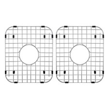 304 Stainless Steel Kitchen Sink Bottom Grids 13.6x11.6" Center Drain 2 PCS