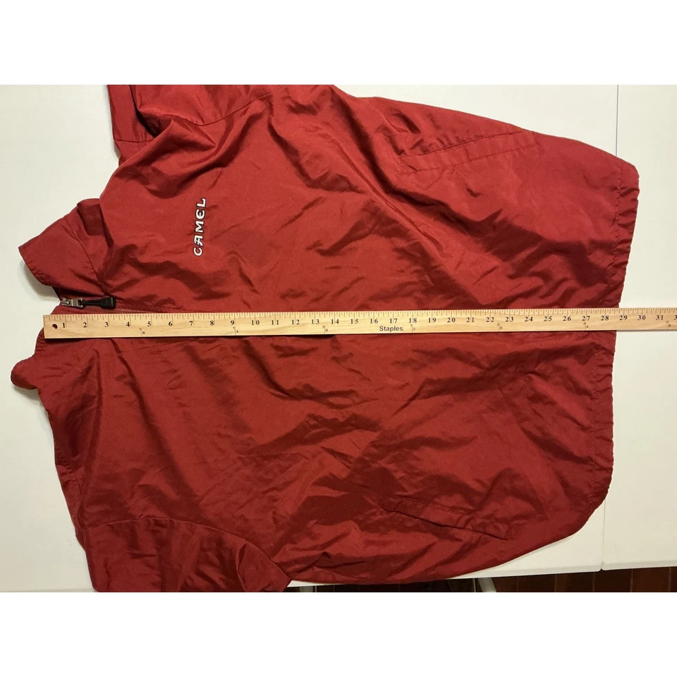 De Colección Y2K Camel Cigarettes Pullover Rompevientos Chaqueta Roja XL 1/4 Cremallera Ligera Foto 4 de 4