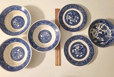 Blue Willow China Plates  Bowls HEAVY CRAZING OR CHIPS Repurpose Craft Salvage