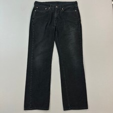 Levis 514 Pants Mens 34x32 Black Corduroy Straight Fit Skate Grunge Casual