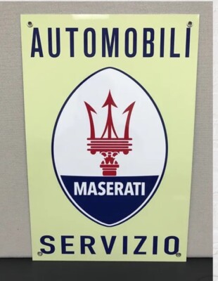 Service Maserati Servizio  Auto Italian Racing Vintage Reproduction Garage Sign