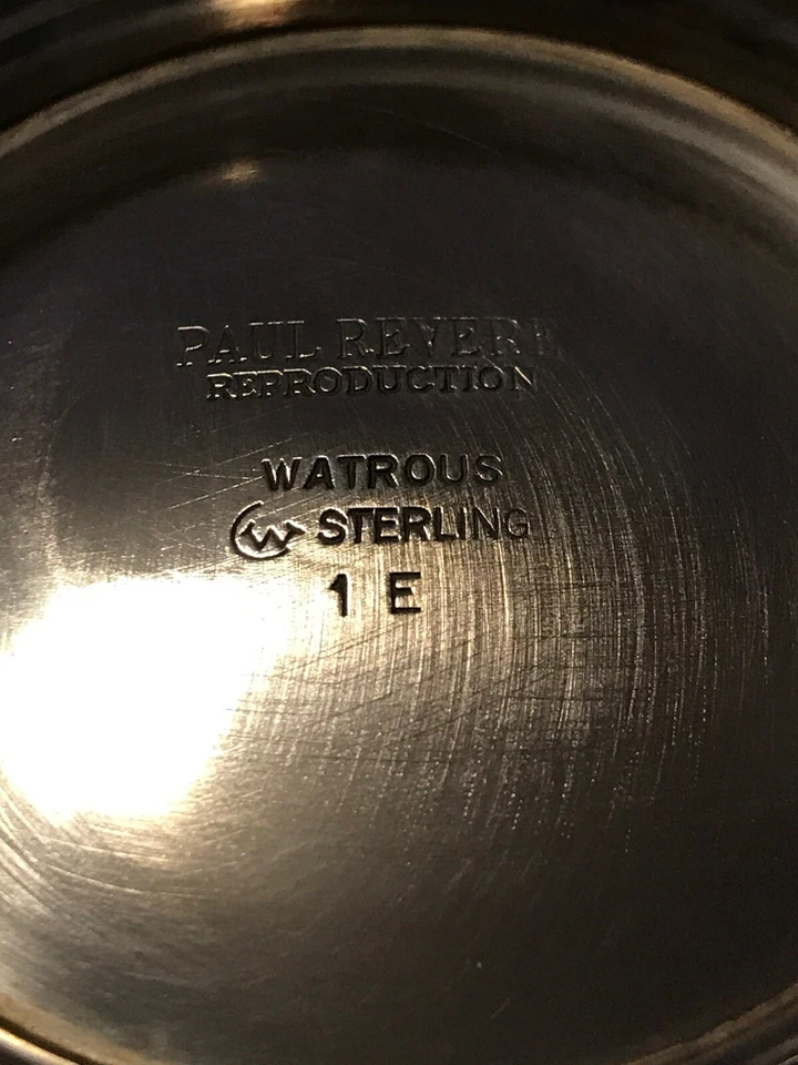Antiguo cuenco de reproducción Paul Revere de plata de ley de Watrous Foto 4 de 4