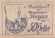 50 HELLER 1920 City of REGAU Upper AUSTRIA Notgeld Banknote #PD955.U