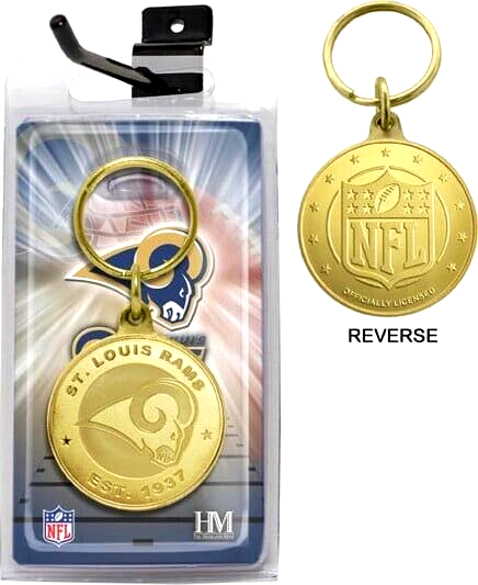 NFL Saint Louis Rams Football Team Bronze Keychain Highland Mint