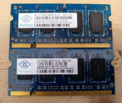 Barrettes Mémoire Vive 2 x 2 go DDR2 PC2-6400S SO-DIMM (PC