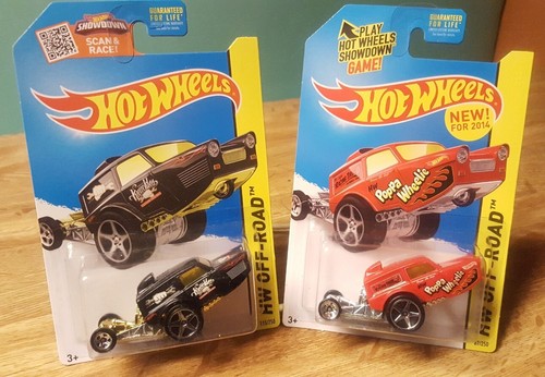 Hot Wheels Poppa Wheelie 1:64 Scale Red & Black Lot of 2 Variations New - Picture 2 of 12