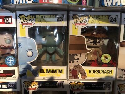 Funko Pop! Watchmen SUPER RARE Signed Bloody Rorschach and Funko Pop! Watchmen SUPER RARE Signed Bloody Rorschach and