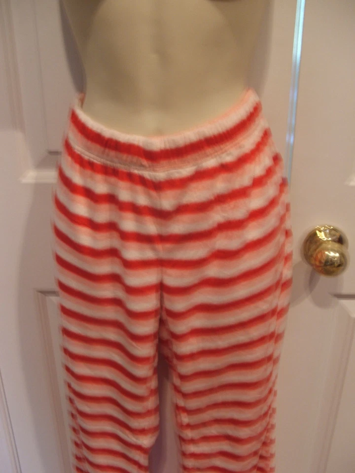 NWT FLIRTITUDE RED  WHITE STRIPE SLEEP PANT 100% POLYESTER FLEECE  SIZE SMALL - Image 2 of 2