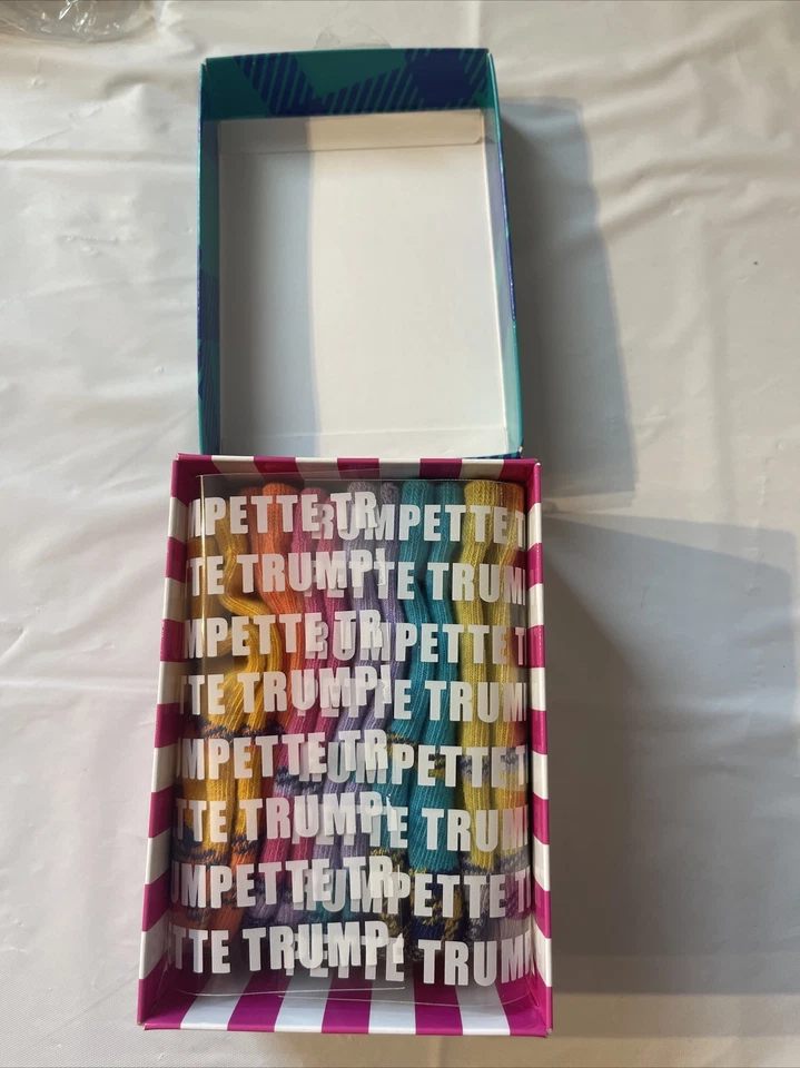 Trompete 6 pares de meias xadrez Maryjane em uma caixa de presente (0-12 meses) - Imagem 2 de 3