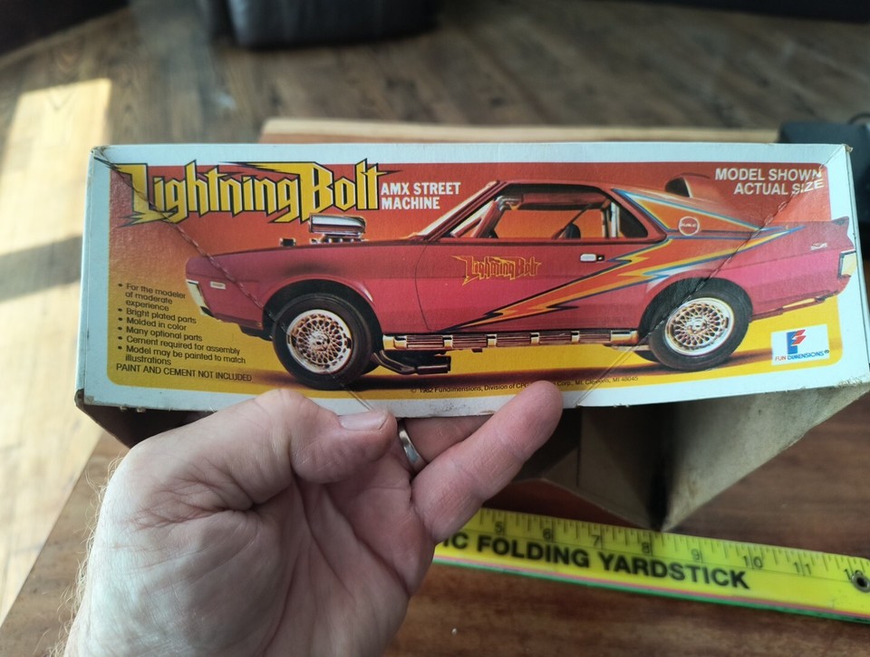 MPC LIGHTNING BOLT AMX STREET MACHINE L 1/20 Model Car Kit 1-3753 BOX ...