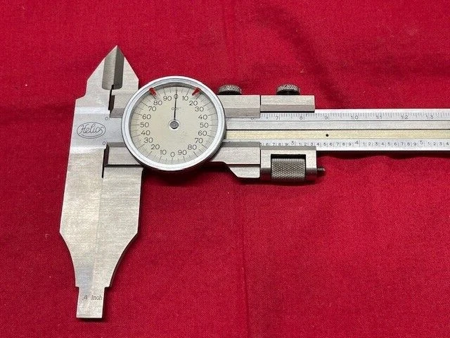 Helios Dial Caliper with Fine Adjustment, White Face, with Nibs, 6" - VINTAGE - Image 2 of 4