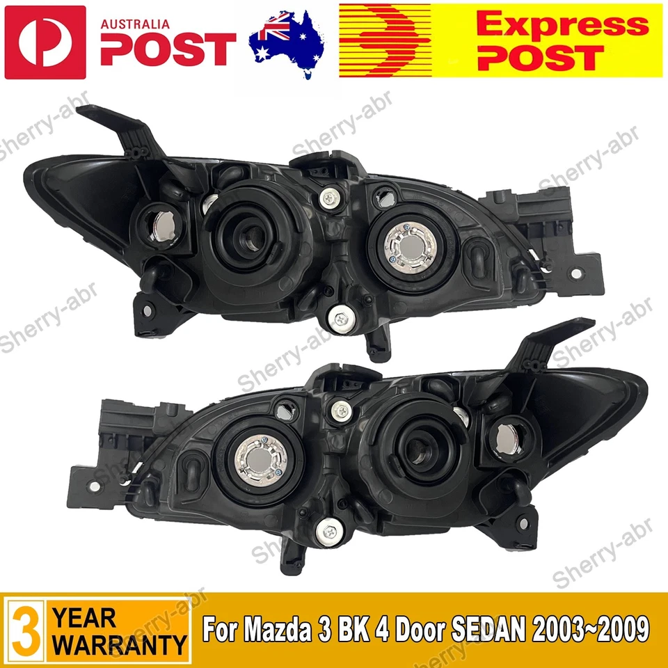 Pair Left+Right Head Light Lamp For Mazda 3 BK SP23 / 4 Door SEDAN 2003~2009 AU - image 3 of 4