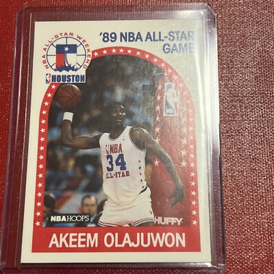 1989 NBA Hoops Akeem Olajuwon All-Star game basketball card #178