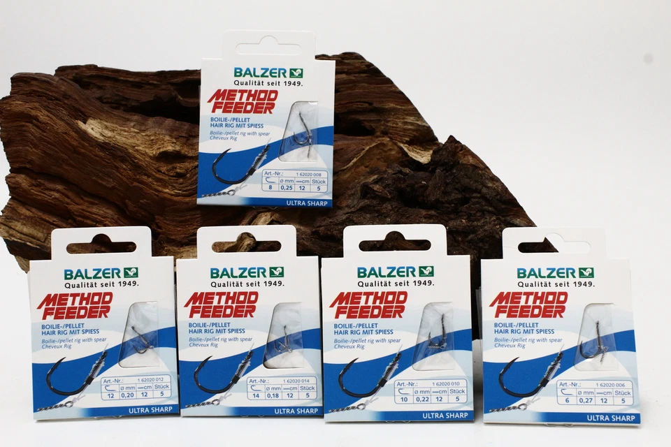Balzer Feedermaster Method Feeder Rig mit Spieß 10mm Gr. 6 8 10 12 14 NEW OVP