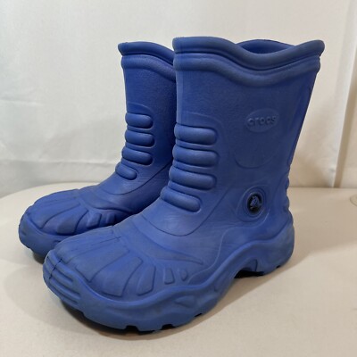 Crocs Size Men Women’s Handle it Blue rain boots pull on lightweight  Mens