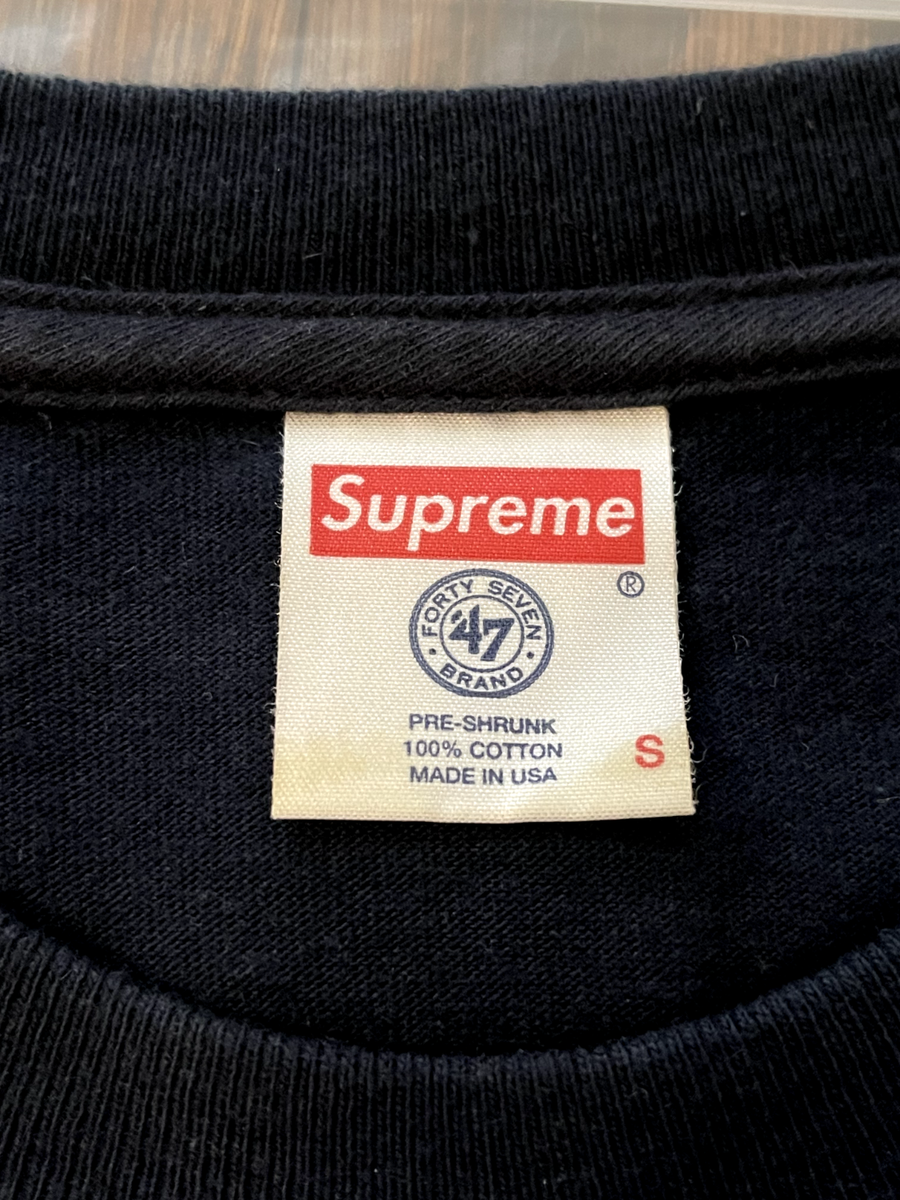 Supreme SS15 New York Yankees Box Logo Tee Navy Size Small 100