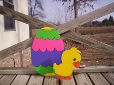 EASTER EGG and CHICK Yard Art Decoration---2 pcs