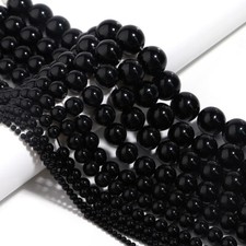 Natural Stone Black Agate Round Spacer Beads for Jewelry Making 4 6 8 10 12mm