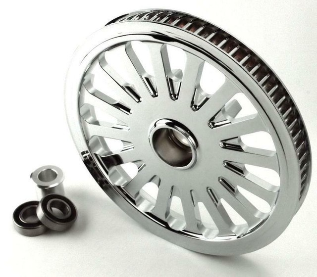Chrome DNA 68t Super Spoke Rear Cush Pulley 1" Harley Touring Electra