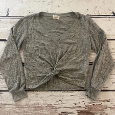 PST Los Angeles Women Size XS Gray Long Sleeve Scoop Neck Cozy