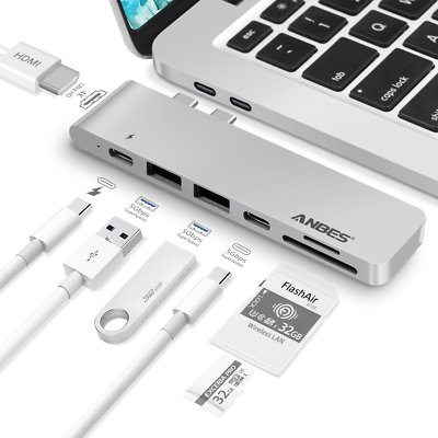 USB thunder Aluminum Type-C Hub Adapter 2016/2017 MacBook Pro for 13'' and 15'' 
