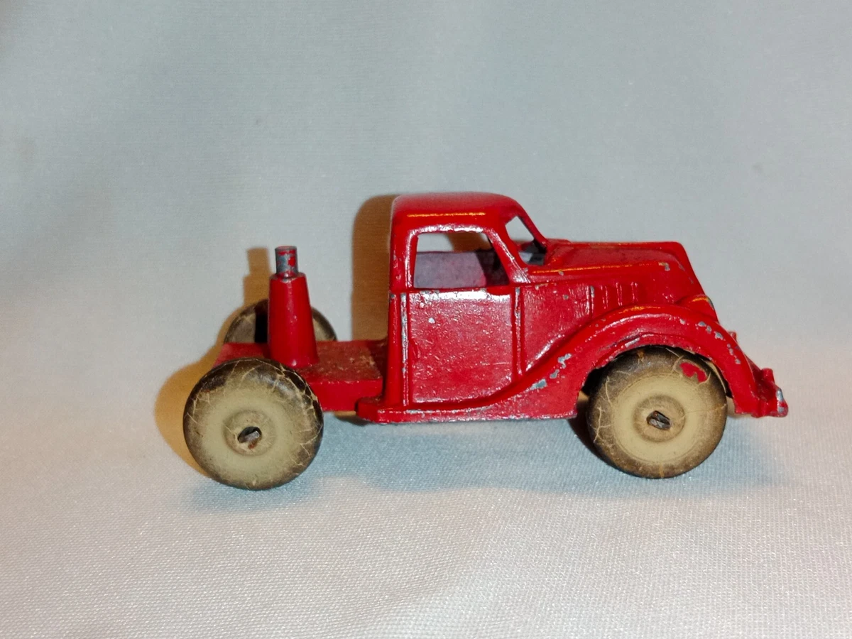 VINTAGE OLD RED DIE CAST TOY TROLLY VAN TRUCK HUBLEY TOYS USA 1960 