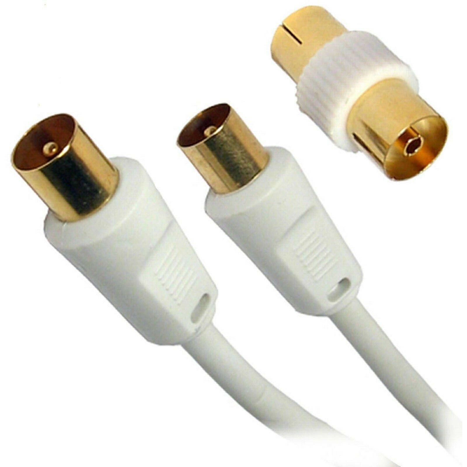 Coaxial TV Aerial Cable Extension RF Fly Lead Digital Male to Male Coax