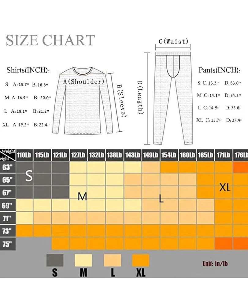 BUYKUD Men's Long Sleeve Base Layer Compression Athletic Underwear Set size L - Image 4 of 4