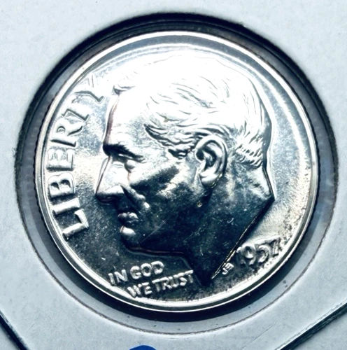 1957-P GEM Proof Silver Roosevelt 10c ~ Fantastic mirrors~ Toned ~ NICE~ C02