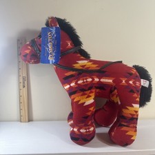 VTG Pendleton Gund Franklin Horse Wool Cotton Plush Aztec Southwest Tags 16  